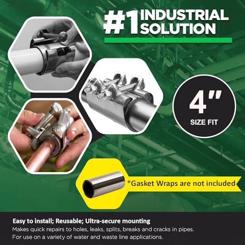 Highcraft Pipe Repair Clamp 4'', IPS Double Bolt - Image 5