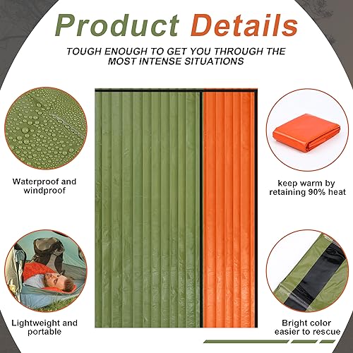 Preboun 20/50/70 Pcs Emergency Sleeping Bag Survival Bivy Sack - Image 4