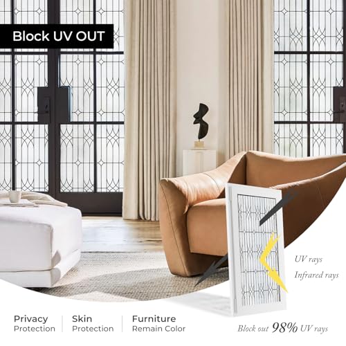Window Privacy Film, Glass Decorative Static Cling, 17.5" x 78.7" - Image 6