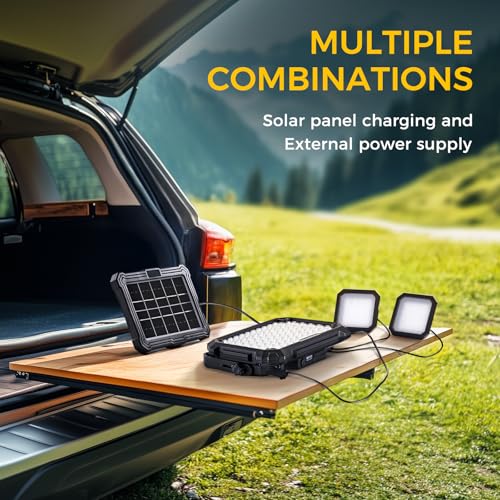 300W LED Solar Work Light Rechargeable, 8000LM LED Solar | Home Repair - Image 5