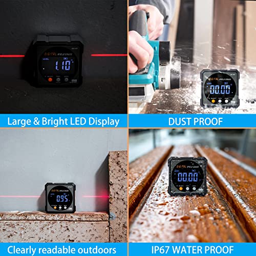 Digital Angle Finder & Gauge, Magnetic Dual Laser Inclinometer - Image 7