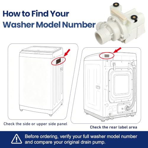 WH23X10040 DP040-064 Washer Drain Pump Replacement, 228C2389P001 - Image 8