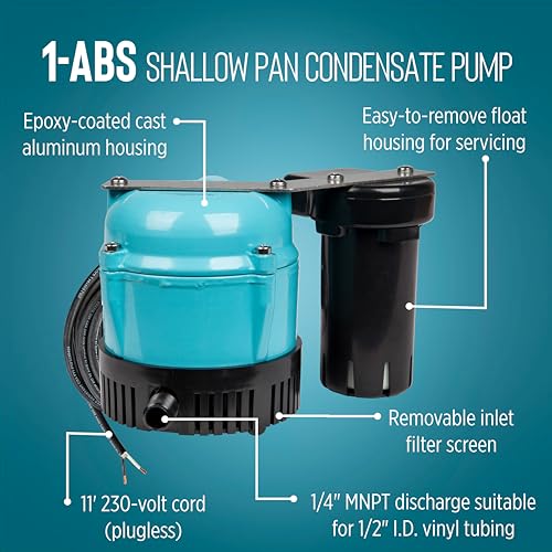 Little Giant 1-ABS 230V, 205 GPH Automatic Shallow Pan - Image 4