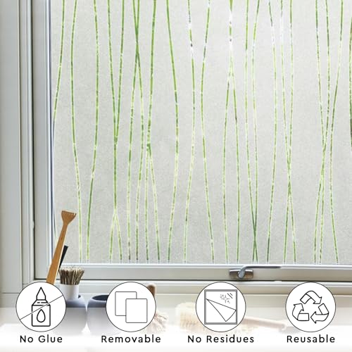 NINETREX Window Privacy Film, Frosted Glass Stripe Pattern - Image 6