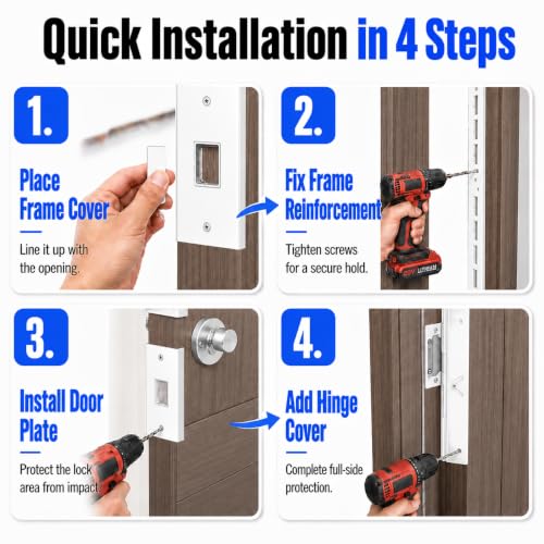 5-Piece Door Frame Reinforcement Kit, Anti Kick in Door Security - Image 5