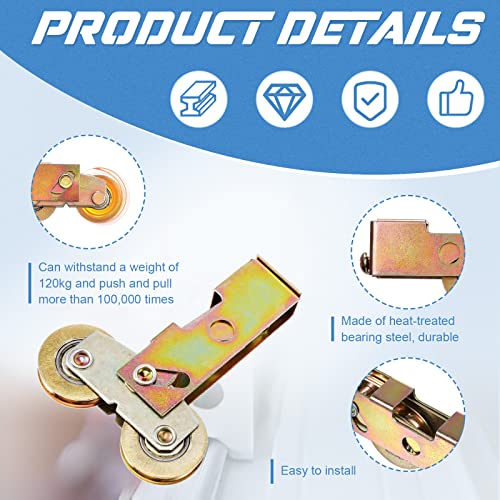 2 Pack Sliding Patio Door Tandem Roller, 1-1/4" Steel Ball - Image 5