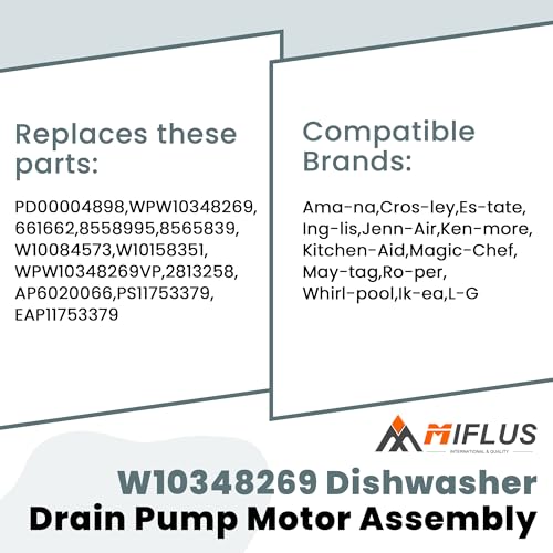 W10348269 W10084573 Dishwasher Drain Pump Compatible - Image 7