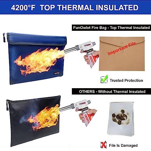 Fireproof Waterproof Money Document Bag, 13.9"x10.6", Blue - Image 5