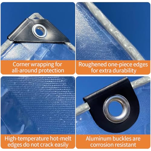 13x16ft Clear Waterproof Tarp with Grommets, Upgraded Edge Heat - Image 5