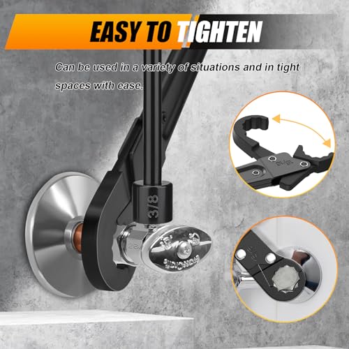 Angle Stop Wrench Kit, 5/8-15/16 in Jaw, 3/8 & 1/2 in Tool, Black - Image 6