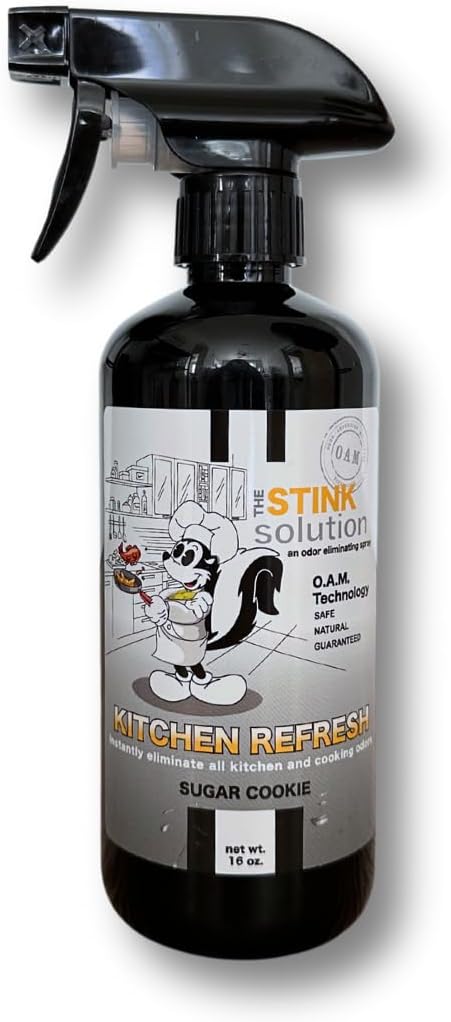 The Stink Solution Kitchen Odor Eliminator For Strong Odor: Garbage Can & Refrigerator Deodorizer, Cooking & Trash Smell Remover 1 16 oz Bottle (Sugar Cookie Scent)