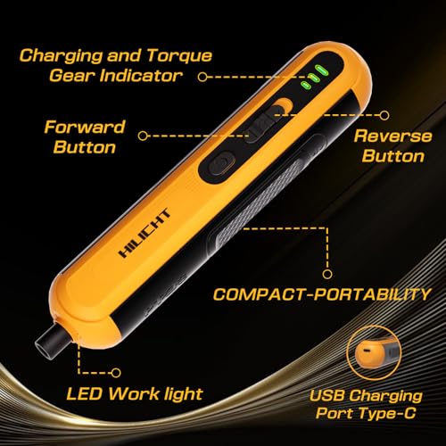 4V Cordless Electric Screwdriver Set, 26 S2 Bits, USB-C, LED - Image 4