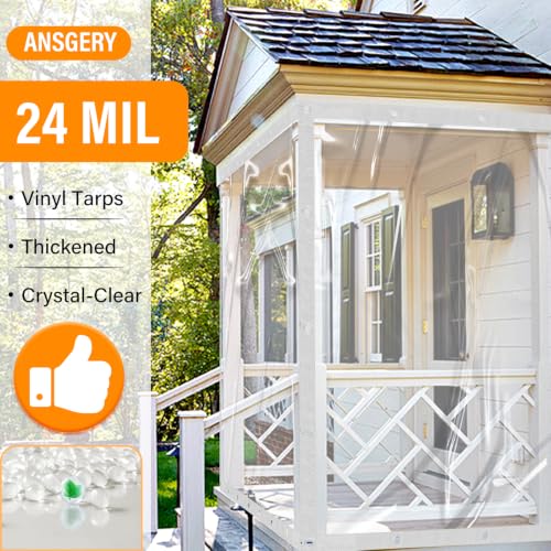 24 Mil Clear Tarps Waterproof,8x20 FT Clear Vinyl Tarp Heavy Duty - Image 7