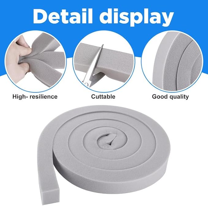 moonoom 6 Pcs Foam Air Conditioner Weatherseal Tape-1'' x 1'' x 6.5ft Air Conditioner Foam Tape-Non-Adhesive Foam Seal Strip with Glue Point for Air Conditioner Door Window Seal