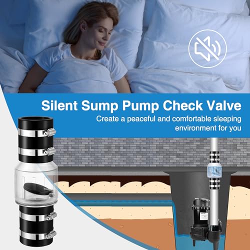 Quiet Sump Pump Check Valve, 2 Inch PVC Check Valve Fits | Hand Tools - Image 7