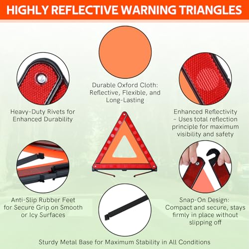 MYFULLY 2-Pack Emergency Warning Triangle with Reflective Safety - Image 5