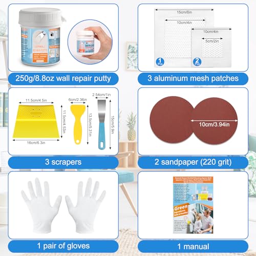 Drywall Repair Kit, Drywall Patch Repair Kit with 8.8OZ | Home Repair - Image 4