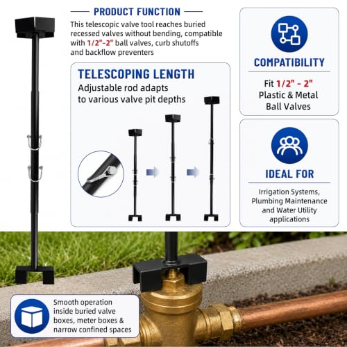 Ball Valve Wrench 3-in-1 Telescopic Water Shut Off Tool | Hand Tools - Image 4