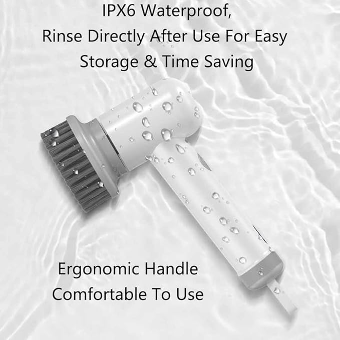 Electric Spin Scrubber Electric Cleaning Brush Cordless Power Scrubber with 3 Replaceable Brush Heads Handheld Power Shower Scrubber for Bathtub, Floor, Wall, Tile, Toilet, Window, Sink - Black