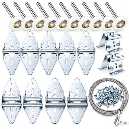 7 ft Garage Door Hardware Kit with Rollers Hinges Cable - Image 2