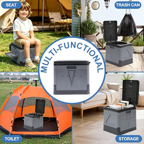 Portable Toilet for Camping, 11.8"H Capacity 440LBS - Image 7