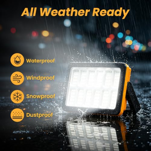 2Pack Solar Rechargeable LED Work Light with Magnetic Stand - Image 7