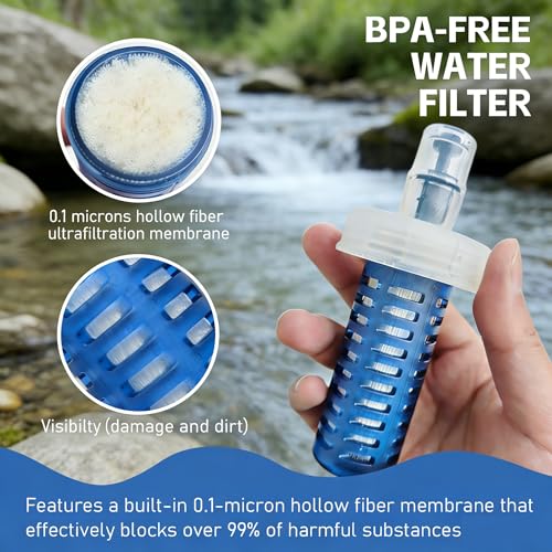 AXEN Collapsible Water Bottle with Filter for Hiking - Image 4