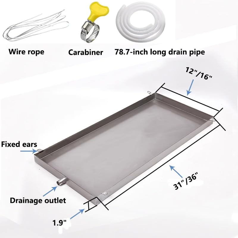 Air Conditioner Drip Pan Condensate Drain Pans 31 x 12 x 1.9 in - Image 4