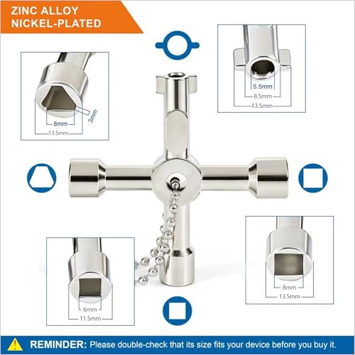 Sillcock Key and Radiator Key Set (6-Piece) - Includes 2 Water - Image 5
