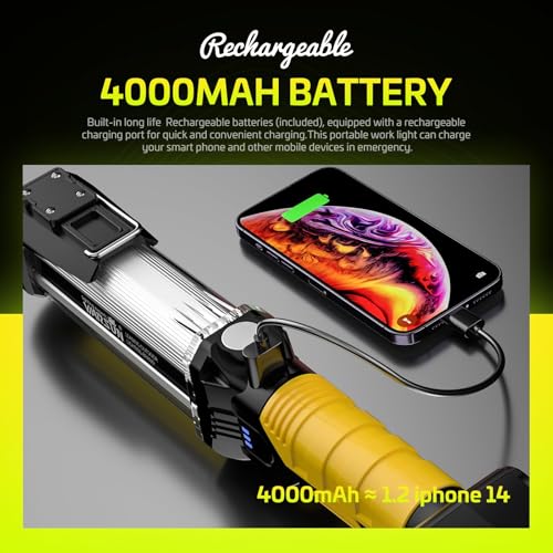WARSUN Rechargeable COB LED Work Light-Magnetic Hands-Free - Image 4