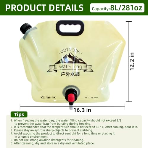 Collapsible Water Container Bag with Spigot Outdoor Water - Image 3
