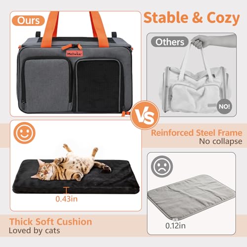 Soft Sided Cat Pet Dog Carrier, Large Airline Approved Travel Bag - Image 6