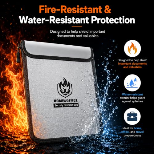 Andyer 4 Pack Fireproof Document Bags (5200℉), Waterproof - Image 4