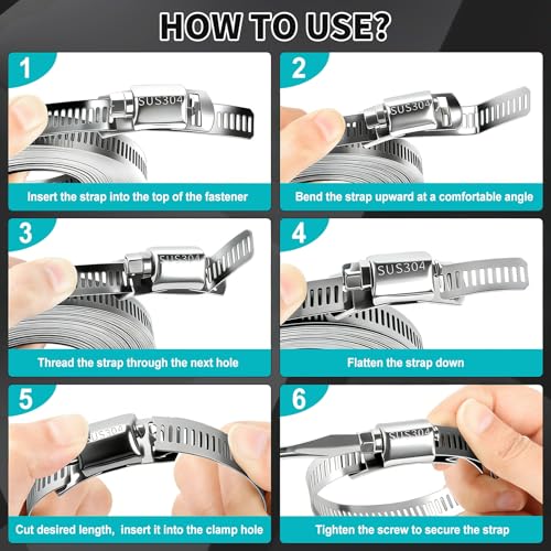 Hose Clamps DIY Kit 16 FT, Adjustable Metal Screw Clamps - Image 3