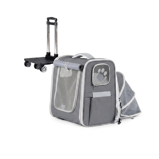 Pet Carrier Backpack with Wheels Rolling for Cats & Small Dogs - Image 1
