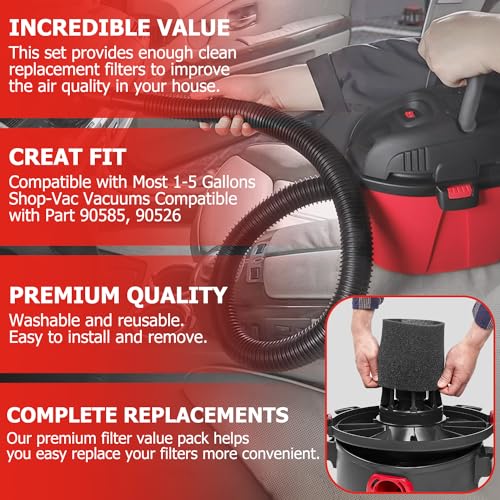 HASMX Small Foam Filter Sleeve Replacement for Shop Vac - Image 5