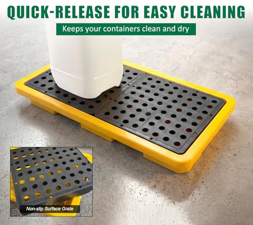 Spill Containment Pallet with Drain 5.3Gal Capacity - Image 7