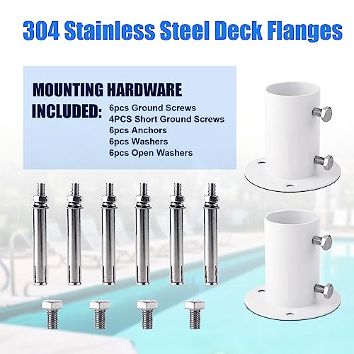 2pcs Pool Deck Flanges, Stainless Steel Pool Ladder - Image 5