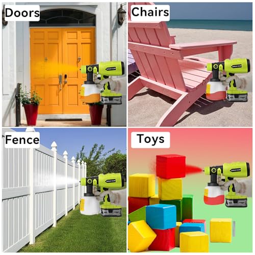 Cordless Paint Sprayer for Ryobi 18v Battery，HVLP Spray | Home Repair - Image 6