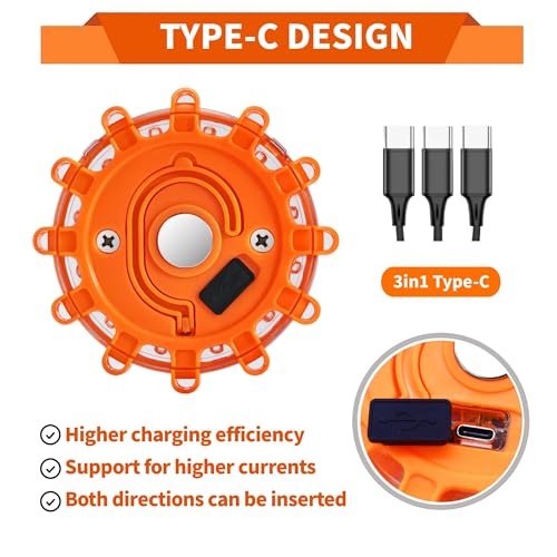 6-Pack LED Road Flares, Rechargeable roadside emergency kit - Image 4