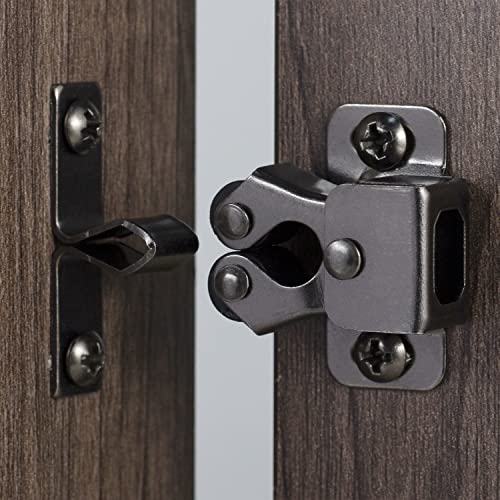 Keenkee Cabinet Latch Double Roller Catch, Black Nickel, 4 PCS - Image 2