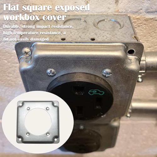 2 Pack 4" Square Outlet Cover, with 2.44" Large Diameter Hole - Image 4