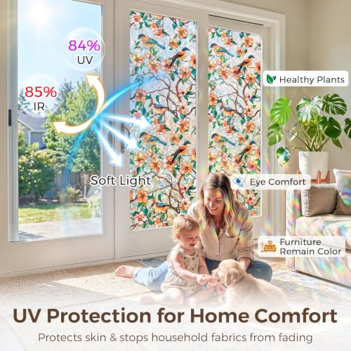Coavas Stained Glass Window Privacy Film, Rainbow Cling - Image 6