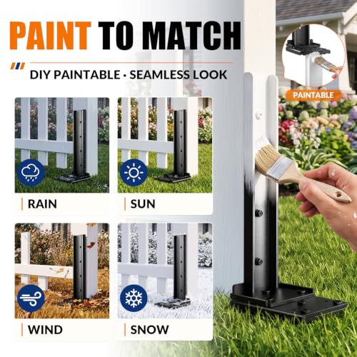 VANCASTLE Fence Post Repair Kit Adjustable, 2-Pack，Easy | Home Repair - Image 7