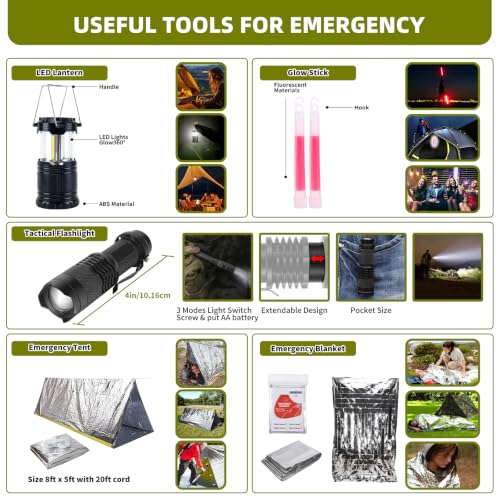 260Pcs Emergency Survival Kit, Full First Aid Supplies - Image 5
