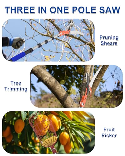 26FT Reach Pole Saw, Telescoping Tree Trimmer with 5-20FT - Image 4