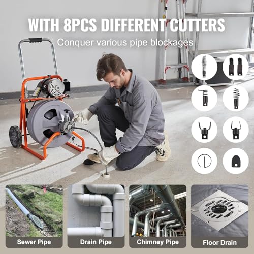 9-Piece Drain Auger Drill Attachment for 5/16”-3/4" Cable - Image 8