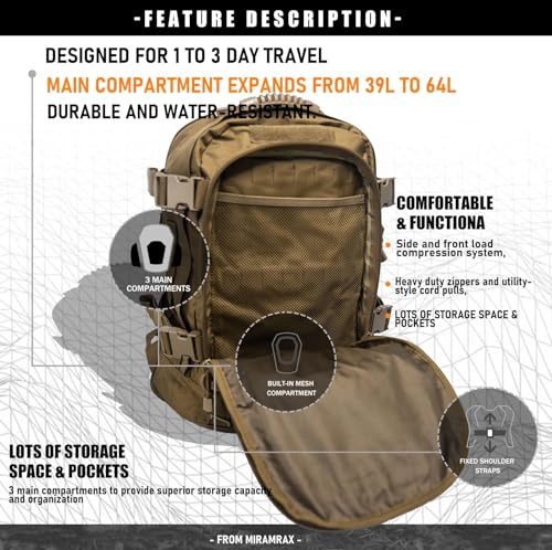 Tactical Backpack for Men Military Large 3 Day Bug Out Bag - Image 6