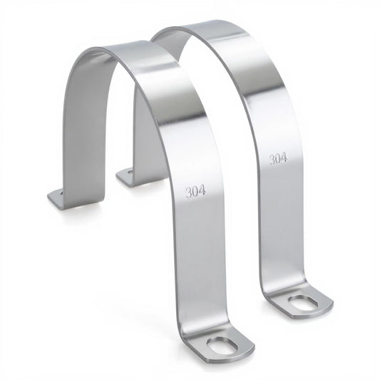 6 PCS 3-1/2 Inch, 304 Stainless Steel Thickened Pipe Clamps - Image 1