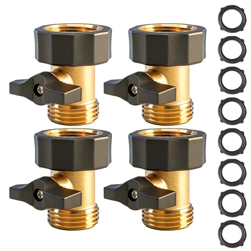 Garden Hose Shut Off Valve, 4 Pack 3/4 Inch Heavy Duty Brass - Image 2